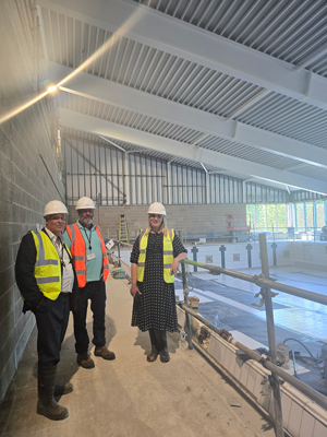 Councillors inspecting the progress of the new pool