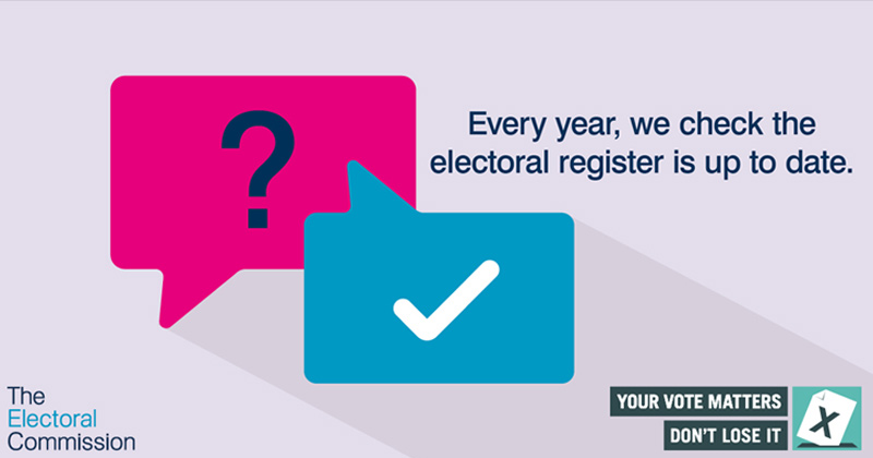 Every year, we check the register is up to date