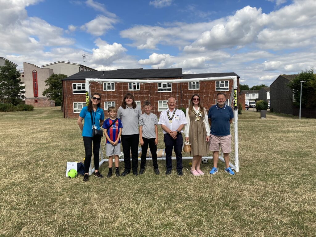 Epping Forest District Council Chairman of Council, Vice Chairman and Community Health and Wellbeing Officers with attendees and John Eagleton from Limes Farm Colts