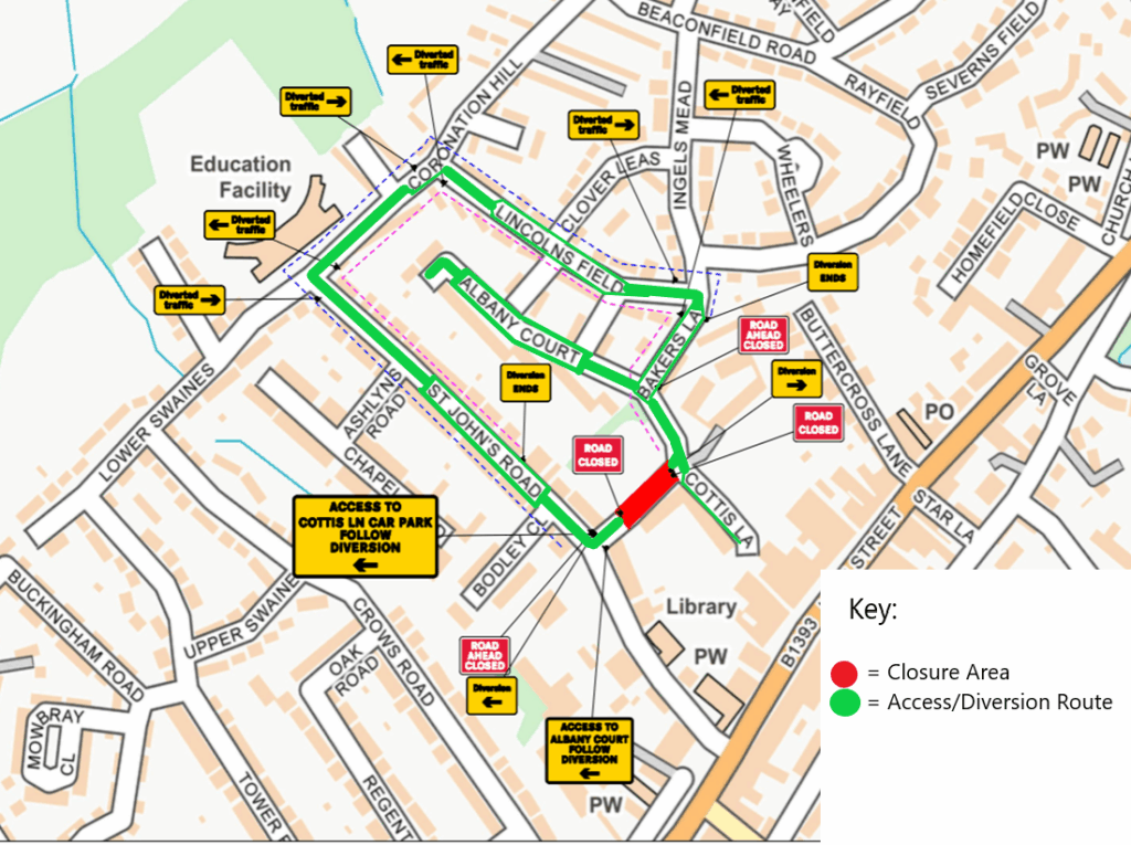 Bakers Lane Epping - Section 1 diversion and access route