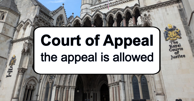 Court of Appeal - the appeal is allowed