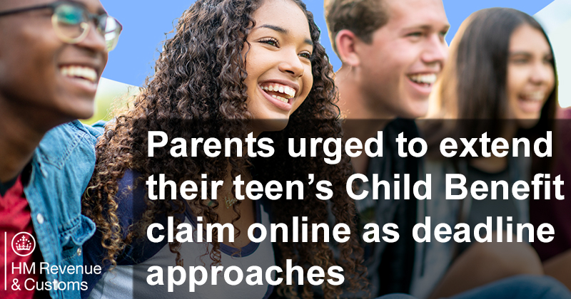 Parents urged to extend their teen’s Child Benefit claim online as deadline approaches