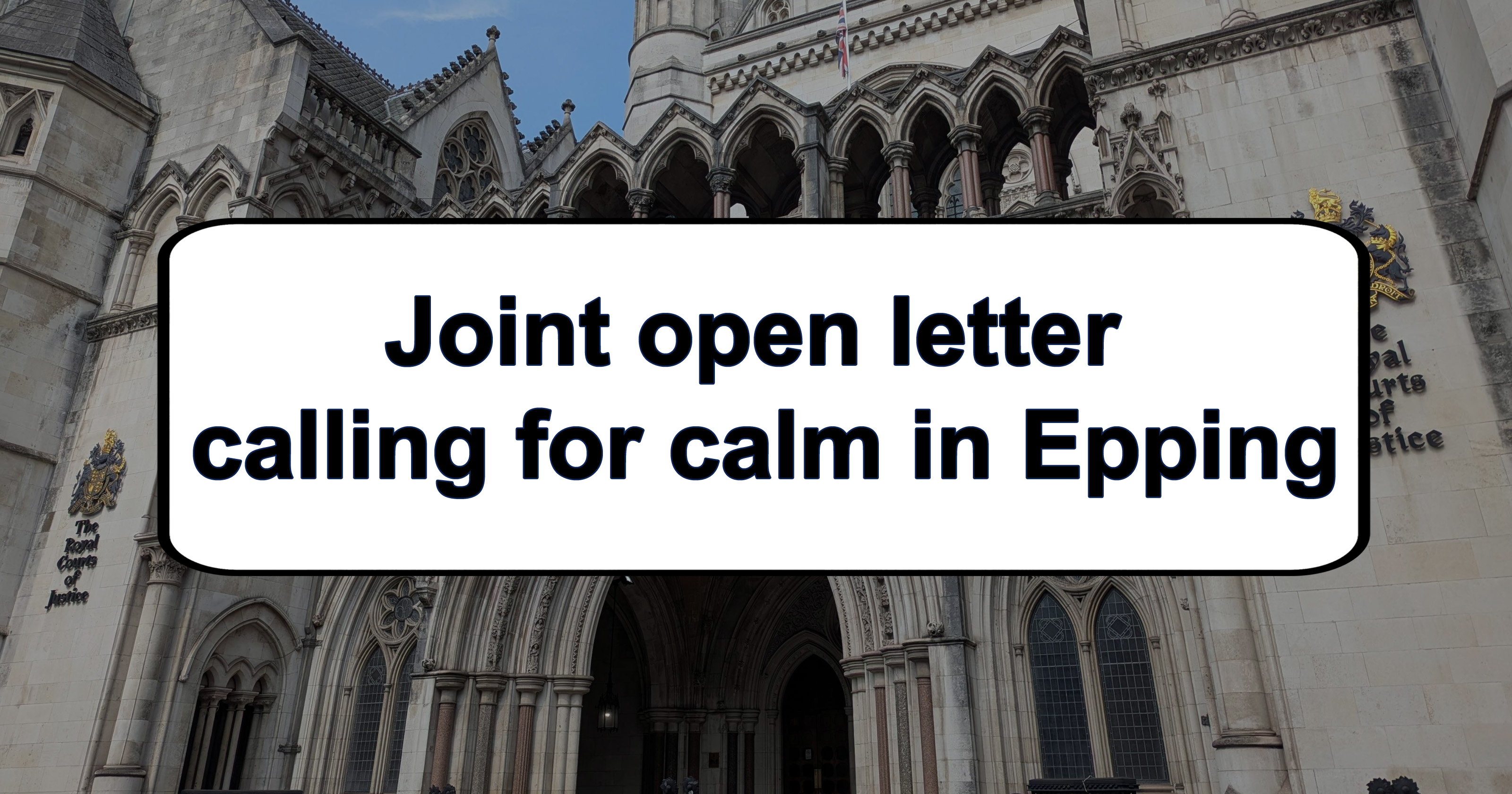 Joint open letter calling for calm in Epping