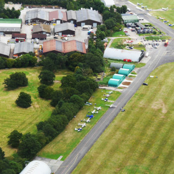 Aerial photos of hangars