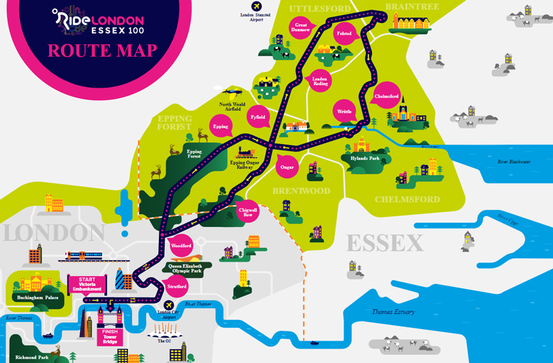 RideLondon route map