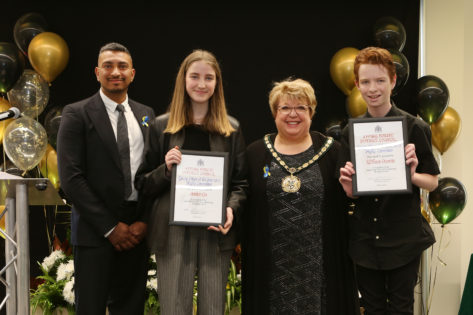 Highly Commended Young Citizen of the Year - Amber Cox and Chairman of the Council, Helen Kane