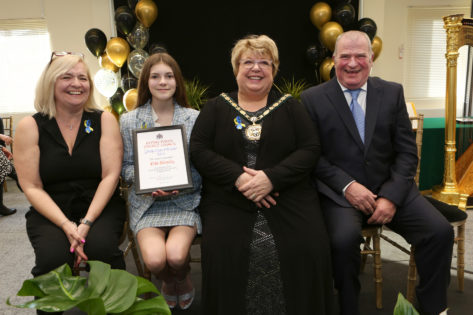 Young Citizen of the Year winner - Erika Skingsley and Chairman of the Council, Helen Kane