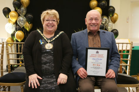 Citizen of the Year winner - Peter King and Chairman of the Council, Helen Kane