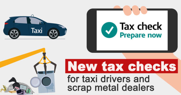 New tax checks for taxi drivers and scrap metal dealers