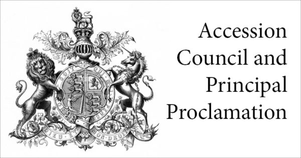 Coat of arms - Accession Council and Principal Proclamation