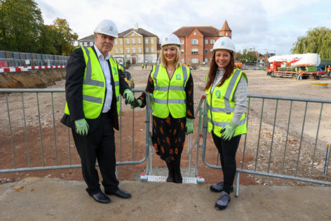 Councillors mark the official ground-breaking for new multi-storey car park in Epping