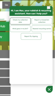 EFDC website with new chat bot max in the right bottom corner