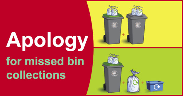 Apology for missed bin collections