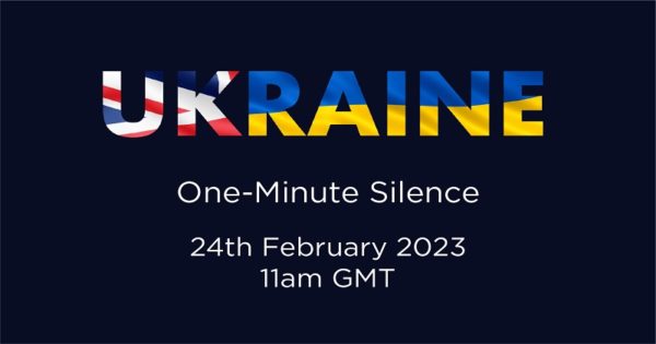 Ukraine One minute silence 24 February 2023 11am GMT