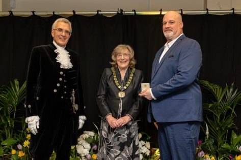 High Sheriff of Essex Mr Nick Alston DL, Chairman of the Council, Mary Sartin and Mav Langdon