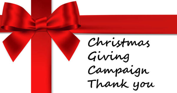 Christmas Giving Campaign - thank you
