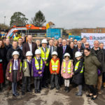 Children, councillors and representatives mark the beginning of construction of the new leisure centre in Epping