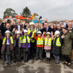 Celebrating the groundbreaking - marking the beginning of construction of the new leisure centre