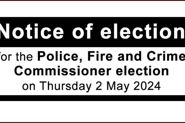 Notice of election for the PFCC election