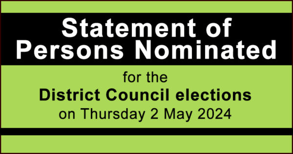 Statement of Persons Nominated for the District Council elections