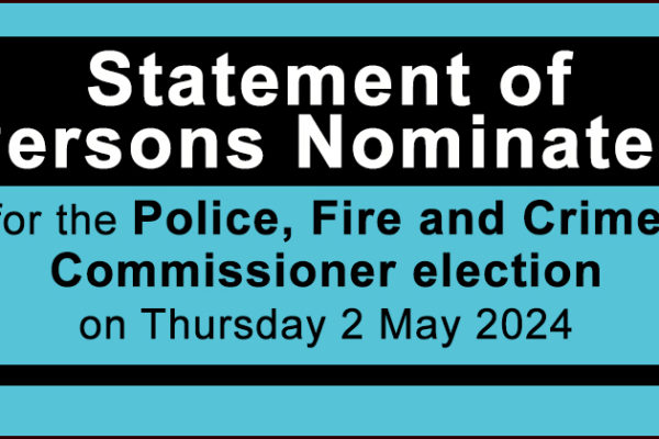 Statement of Persons Nominated for the PFCC election